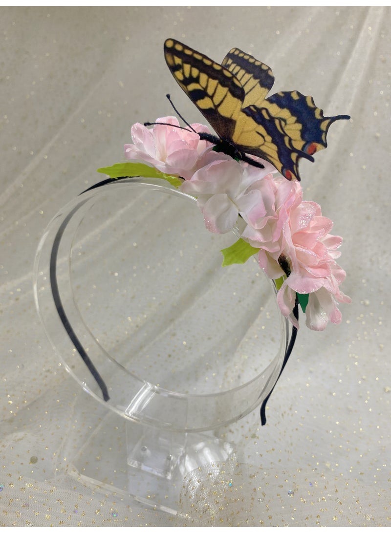 NAME Electric Flutter Butterfly Floral Headband colourful  Wings Rechargeable Hair Accessory - Image 2